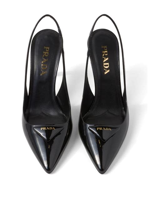 Prada 55m Patent Leather Slingback Pumps 